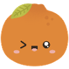 Kawaii Orange Wink Character