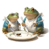 Frosch-Dinner: Fliege am Teller