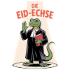 Die Eid-Echse im Richter-Look Cartoon