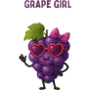 Grape Girl with Heart Glasses