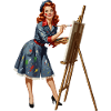 Retro Pin-up Painting to Canvas
