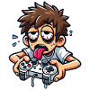 Exhausted Gamer in Action