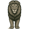 Majestic lion in powerful illustration