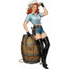 Pinup cowboy retro look