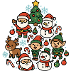 Weihnachtswelt mit Santa Elfen Schnee