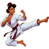 Karateka pinup Gi Kick