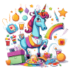 Bunter Einhorn Partyzauber