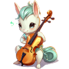 Cuddly bunny with cello