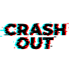 Crash Out – Glitch-Stil Schwarz Rot Cyan