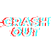 Crash Out – Glitch-Stil weiß-rot-cyan