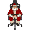 Weihnachtsmann am Büro-Gaming-Stuhl