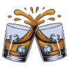 Cheers: Two glasses of blades