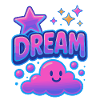 DREAM Cloud Neon Kawaii Motif