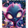 Portrait d’extraterrestre néon dans Psychedelicht