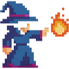 Pixel Wizard and Fire
