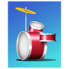 Cartoon Red Drum Kit