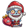 Blue Zombie Santa Heart