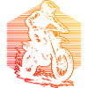 Minimalist motocross motif