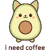 Kawaii Avocado Fruit Face