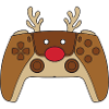 Rentier-Videospiel-Controller Weihnachtsspieler