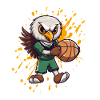 Basketball owl in green jersey