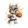 Fuchs Basketballheld im Freizeit-Look