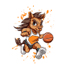 Basketball-Pony im Sprinterstil