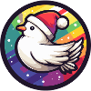 Christmas Bird in Rainbow Ring