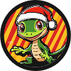 Dessin animé de Gecko de Noël