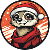 Meerkat with Santa hat