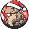 Armadillo with Santa hat