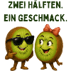 Zwei Hälften Ein Geschmack Kiwi