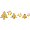 Golden Christmas trees with blossoms