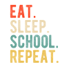 Spis, sov Skole Gentag Retro Typografi