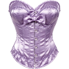 Lavendel Satin Korsett mit Schleife
