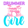 Drummer Girl Neon Pastel