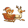 Weihnachtsmann-Lebkuchen-Mannele-Schlittenstorch
