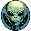 Alien Head in the Cosmic Circle