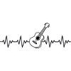 Guitar, rock music, ECG, heartbeat