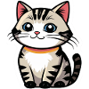 Kawaii Cat Logo with Collar
