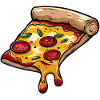 Cartoon Pizza Slice with Cheese