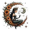 Lunar Goddess in Flowers