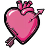 Heart Arrow Comic Pink