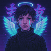 Cyberpunk Angel E-Boy Y2K Synthwave Art