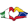 Italy Venezuela flag heart used