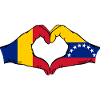 Romania Venezuela Flag Heart