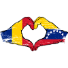 Romania Venezuela Flags Heart
