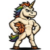 Rainbow Mane Basketball-Einhorn