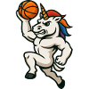 Einhorn-Basketball-Power-Maskottchen-Charakter
