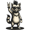 Rocker cat with mohawk and sunglasses